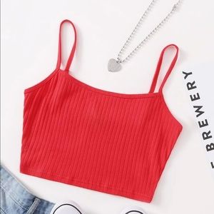 Super cute red crop top never worn
